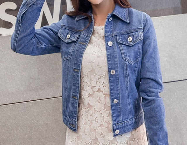 Jeans Jacket and Coats for Women 2019 Autumn Candy Color Casual Short Denim Jacket Chaqueta Mujer Casaco Jaqueta Feminina